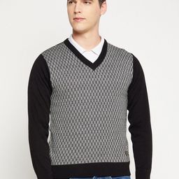 Duke Men Black & White Printed Pullover-image-53