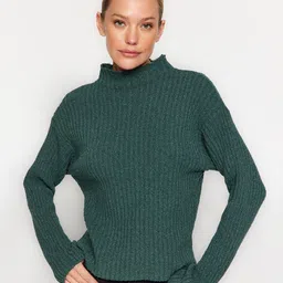 Trendyol Striped Mock Collar Pullover-image-96