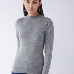 RVK Women Grey Pullover Sweater-image-84
