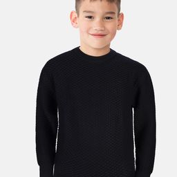 Gini and Jony Boys Black Solid Wool Pullover-image-86