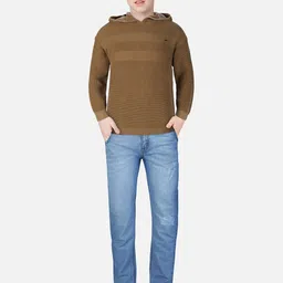 Gini and Jony Boys Brown Full Sleeves Pullover-image-14