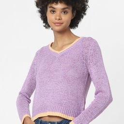 ONLY Women Purple & Beige Pullover-image-49