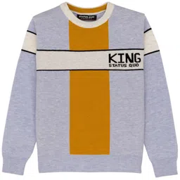 Status Quo Boys Colourblocked Acrylic Pullover Sweater-image-80