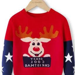 StyleCast Boys Red Graphic Printed Pullover-image-89