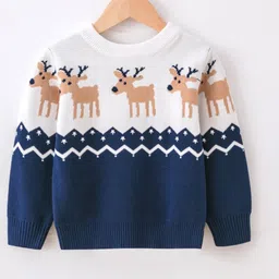 StyleCast Boys Navy Blue Colourblocked Pullover Cotton Sweater-image-12