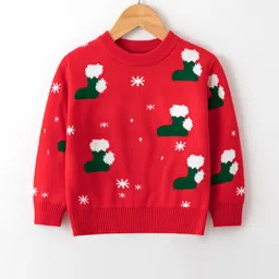 StyleCast Boys Red & Green Graphic Printed Pullover Sweater-picture-12