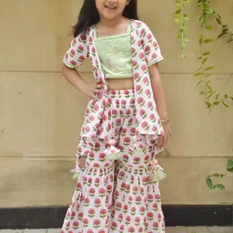 Fayon Kids Printed Printed Cotton Top With Sharara-image-38