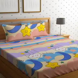 HOSTA HOMES Cartoon Characters 210 TC Queen Bedsheet with 2 Pillow Covers-20