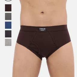 Dollar Bigboss Men's Solid Pack of 5 Spandex Integrated Cotton Brief-24