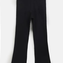Noh Voh - SASSAFRAS Kids Girls Black Bellbottom Trousers-image-8
