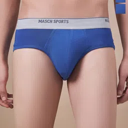 Masch Sports Pack Of 2 Low-Rise Anti-Microbial Basic Briefs BRF-2-SOL-ET-BLU-BLU-picture-39
