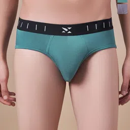 Masch Sports Pack Of 2 Low Rise Anti Microbial Basic Briefs BRF-2-SOL-EI-GRN-ET-GRY-image-17