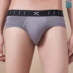 Masch Sports Pack Of 2 Antimicrobial Basic Briefs BRF-2-SOL-EI-GRY-ET-GRN-image-85