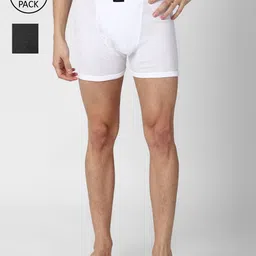 Peter England Men Pack Of 2 White & Grey Solid Cotton Trunk PETRMRGB580529-picture-16