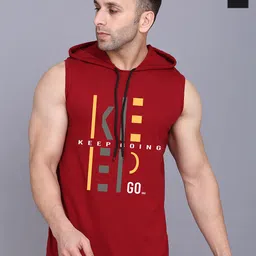 SLOWLORIS  Pack Of 2 Printed Hooded Gym Vests SL28 COMBO (KEEP MAROON) (NVR BLACK)-image-66