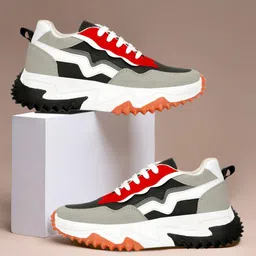SHOZANIA Women Colourblocked Leather Lightweight Lace-Ups Walking Shoes-42
