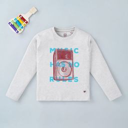 Ed-a-Mamma Boys Grey Printed Cotton T-shirt-image-84