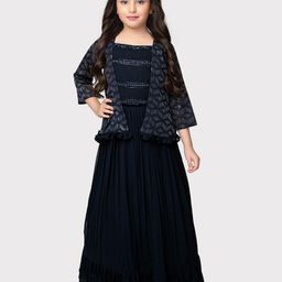 Tiny Kingdom Girls Embellished Sequinned Ready to Wear Lehenga & Jacket-image-84