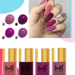 MI FASHION Set of 4 Velvet Matte Nail Polishes - 9.9ml Each-55