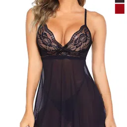 Aamarsh Pack Of 3 Self Design Net Baby Doll-picture-12