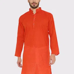 Maharaja Band Collar Long Sleeve Cotton Straight Kurta-picture-31