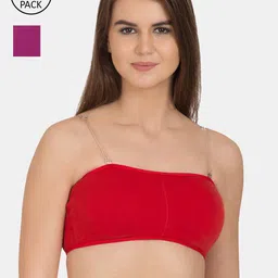 Tweens Red & Violet Pack Of 2 Bandeau Bra-picture-26