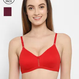 Floret Pack of 2 Red & Burgundy T-shirt Bra Katrina_Red-Wine-15