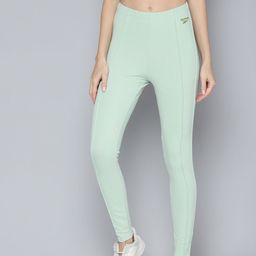 Reebok Classic Women Green Wide Trend Solid Tights-image-49