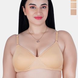 KOMLI Pack Of 3 Full Coverage Lightly Padded Cotton T-shirt Bra- All Day Comfort-6
