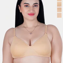 KOMLI Pack Of 4 Lightly Padded Cotton T-shirt Bras With All Day Comfort-picture-30