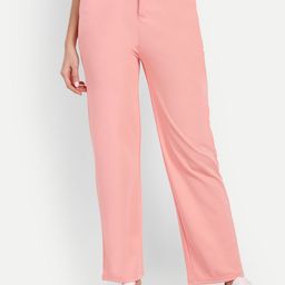 BROADSTAR Women Relaxed Straight Leg Straight Fit High-Rise Easy Wash Parallel Trousers-picture-46