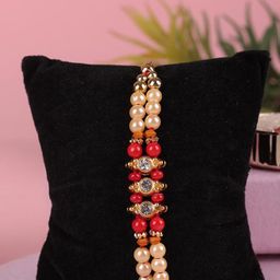 Aromatic Fables Beaded Rakhi With Cupcake Scented Candle-image-96