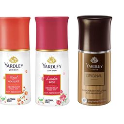 YARDLEY LONDON Women Set Of 3 Anti-Perspirant Deodorant Roll-Ons Original - Royal Bouquet & London Rose - 50 ml Each-16