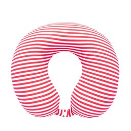 MARKET99 Red & White Striped Neck Support Travel Pillow-36