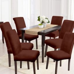 Cortina Set Of 6 Brown Solid Chair Covers-12