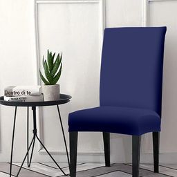 Cortina Blue Solid Chair Cover-image-60