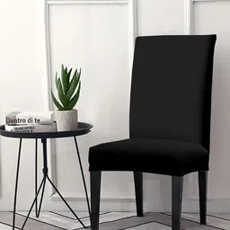 Cortina Black Solid Chair Cover-image-40