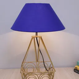 Homesake Blue & Gold Modern Farmhouse Metal Desk Table Lamp-14