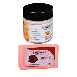 Deyomkar Herbal Apricot Honey Scrub with Rose Soap Combo-95