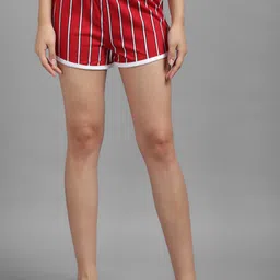 Kotty Women Striped Printed Slim Fit Low-Rise Running Hot Pants Shorts-image-57