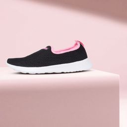 ADIDAS Women Black & Pink Woven Design Cloudfoam Sole Effortso Running Shoes-picture-43