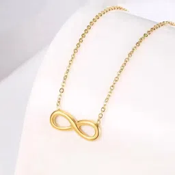 Jewels Galaxy Gold Plated Anti Tarnish Stainless Steel Infinity Pendant Necklace-picture-44