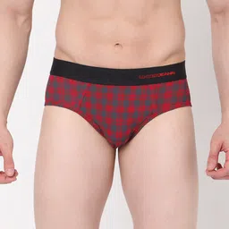 UnderJeans by Spykar Men Maroon & Grey Checked Briefs UJMBRRPBS035MAROONCHECK-picture-9