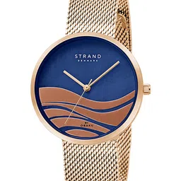 STRAND BY OBAKU Women Blue & Rose Gold Toned Straps Analogue Watch S700LXVLMV-DW-image-23
