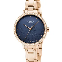 STRAND BY OBAKU Women Blue Brass Dial & Rose Gold Toned Straps Watch S712LXVLSV-image-65