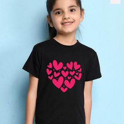 NUSYL Girls Pack of 2 Graphic Printed Round Neck Cotton T-shirts-picture-5