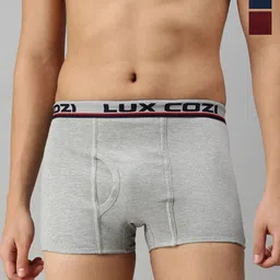 Lux Cozi Pack Of 3 Men Assorted Pure Cotton Trunks -COZI_BIGSHOT_SL_PLAIN_ASST5_3PC-image-98