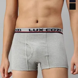 Lux Cozi Pack Of 3 Pure Cotton Trunks -COZI_BIGSHOT_SL_PLAIN_AST3_3PC-image-53