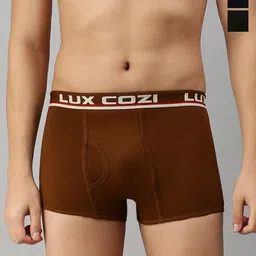Lux Cozi Pack Of 3 Men Assorted Pure Cotton Trunks -COZI_BIGSHOT_SL_PLAIN_ASST4_3PC-picture-28