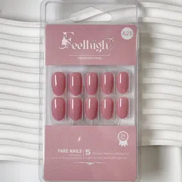 FEELHIGH Set of 24 Reusable Long Lasting Artificial Fake Nail Set - 28-24